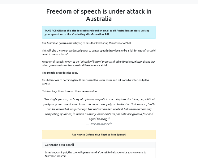 Protect Free Speech in Australia