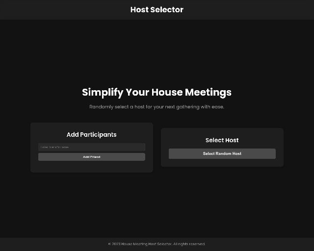 House Meeting Host Selector